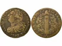 Louis XVI, Constitution - 2 Sols with Fasces - 1792 T Nantes