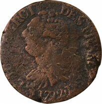 Louis XVI, Constitution - 3 Deniers with Fasces - 1792 D Lyon