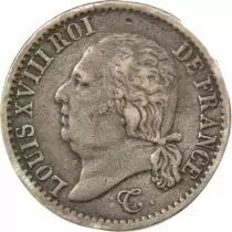 Louis XVIII - 1/4 Silver Franc, Bare Head - 1824 M Toulouse