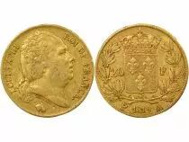 Louis XVIII - 20 Gold Francs, Bare Head - 1819 A Paris