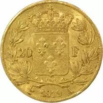 Louis XVIII - 20 Gold Francs, Bare Head - 1819 A Paris