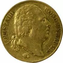 Louis XVIII - 20 Gold Francs, Bare Head - 1819 T Nantes