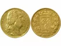 Louis XVIII - 20 Gold Francs, Bare Head - 1820 Q Perpignan
