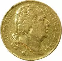 Louis XVIII - 20 Gold Francs, Bare Head - 1820 Q Perpignan