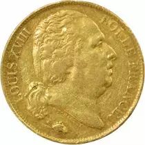 Louis XVIII - 20 Gold Francs, Bare Head - 1820 Q Perpignan