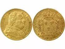 Louis XVIII - 20 Gold Francs, Dressed up Bust - 1815 A Paris