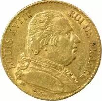 Louis XVIII - 20 Gold Francs, Dressed up Bust - 1815 A Paris