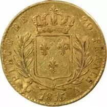Louis XVIII - 20 Gold Francs, Dressed up Bust - 1815 A Paris