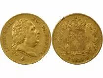 Louis XVIII - 40 Gold Francs, Dressed up Bust - 1818 W Lille