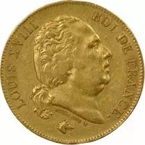 Louis XVIII - 40 Gold Francs, Dressed up Bust - 1818 W Lille