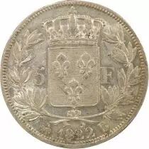 Louis XVIII - 5 Francs Argent, t&ecirc;te nue - 1822 B Rouen