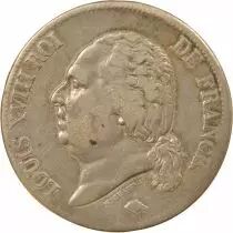 Louis XVIII - 5 Silver Francs, Bare Head - 1819 B Rouen