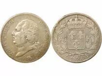 Louis XVIII - 5 Silver Francs, Bare Head - 1822 A Paris