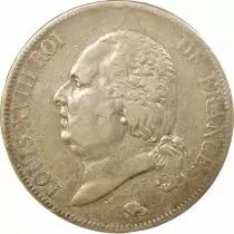 Louis XVIII - 5 Silver Francs, Bare Head - 1822 A Paris