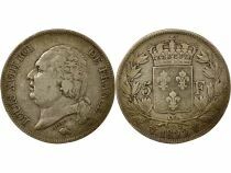Louis XVIII - 5 Silver Francs, Bare Head - 1822 W Lille