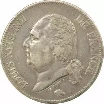 Louis XVIII - 5 Silver Francs, Bare Head - 1823 W Lille
