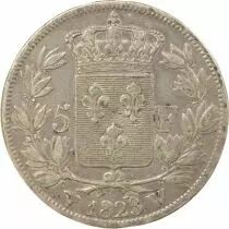 Louis XVIII - 5 Silver Francs, Bare Head - 1823 W Lille