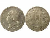 Louis XVIII - 5 Silver Francs, Bare Head - 1824 A Paris