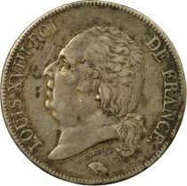 Louis XVIII - 5 Silver Francs, Bare Head - 1824 M Toulouse