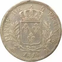 Louis XVIII - 5 Silver Francs, Dressed up Bust - 1814 QM Toulouse
