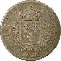 Louis XVIII - 5 Silver Francs, with Dressed up Bust - 1814 L Bayonne