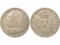 Louis XVIII - 5 Silver Francs, with Dressed up Bust - 1814 Q Perpignan