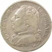 Louis XVIII - 5 Silver Francs, with Dressed up Bust - 1814 Q Perpignan