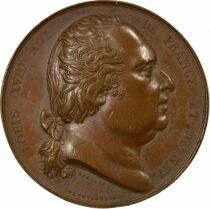 Louis XVIII - Copper Medal, Inauguration of the Canal St Martin - 1825
