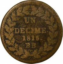 Louis XVIII - Decime, Siege of Strasbourg - 1815 BB with points