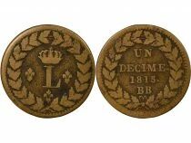 Louis XVIII - Decime, Siege of Strasbourg - 1815 BB with points
