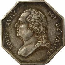Louis XVIII - Silver Token, Paris Auctioneers - 19th Century