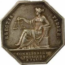 Louis XVIII - Silver Token, Paris Auctioneers - 19th Century