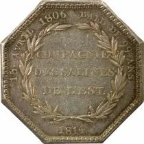Louis XVIII - Silver Token, Royal Saltworks of the East - 1814