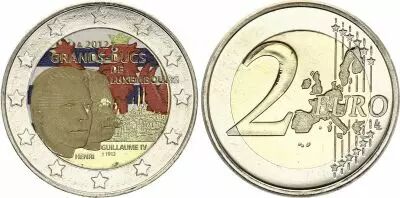 Lussemburgo 2 Euros - Grand-Duc Guillaume - Colorised - 2012