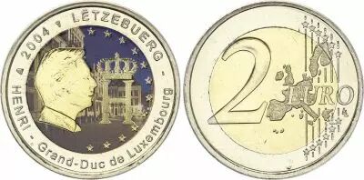 Lussemburgo 2 Euros - Grand-Duc Henri - Colorised - 2004