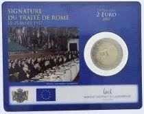 Lussemburgo 2 Euros 2007 - Trait&eacute; de Rome - Coincard abim&eacute;