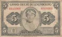 Lussemburgo 5 Francs - Grande Duchesse Charlotte - 1944 - Serial A