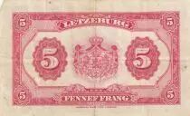 Lussemburgo 5 Francs Grand Duchess Charlotte - 1944 - Number 944583
