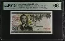 Lussemburgo 50 Francs - Grand Duc Jean - Factory - 25-08-1972 - Serial C - PMG 66 EPQ