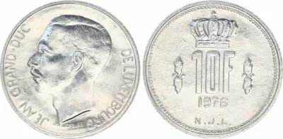 Luxembourg 10 Francs Grand Duc Jean - 1976