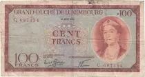 Luxembourg 100 Francs - Grand Duchess Charlotte - 1956 - Letter C