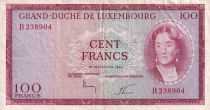 Luxembourg 100 Francs - Grand duchess Charlotte - Barrage - 1963 - VF - P.52