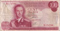Luxembourg 100 Francs - Grand Duke Jean - 1970 -  Letter B - F - P.56