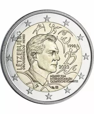 Luxembourg 2 Euros - 25 ans de Grand Duc Henri au Comit� International Olympique