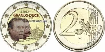 Luxembourg 2 Euros - Grand-Duc Guillaume IV - Coloris�e - 2012