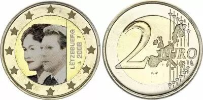 Luxembourg 2 Euros - Grande-Duchesse Charlotte - Coloris�e - 2009