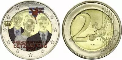 Luxembourg 2 Euros - Mariage princier - Coloris�e - 2012