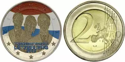 Luxembourg 2 Euros - Mariage princier - Coloris�e - 2012