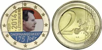 Luxembourg 2 Euros - Trait� de Londres - Coloris�e - 2014