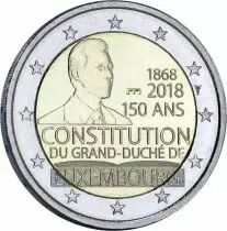 Luxembourg 2 EUROS COMM&Eacute;MO. BU COINCARD LUXEMBOURG 2018 - 150 ANS CONSTITUTION